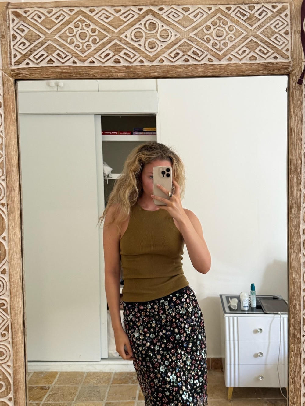 NWT Free People Olive Green High Neck Tank Top